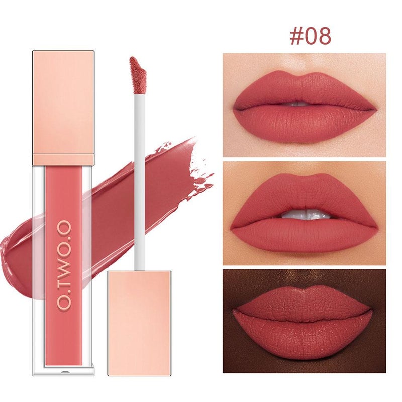 O.TWO.O High-Energy Intensive Matte 18-Color Lip Gloss/Lipstick - Non-Transfer, Velvet Matte Lip Color